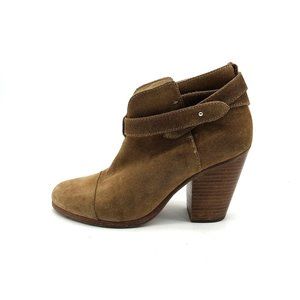 Rag & Bone Tan Size 8 Women Straps Buckle High Heel Suede Ankle Boots Harrow